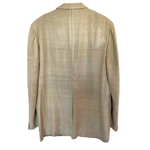 VINTAGE Christian Brooks Mens Pure Silk Beige Tan Blazer - Picture 2 of 6